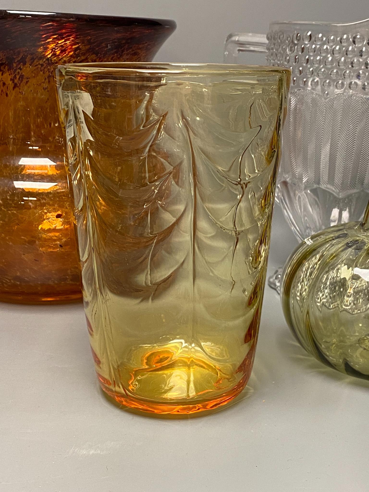 Assorted decorative glass vases etc